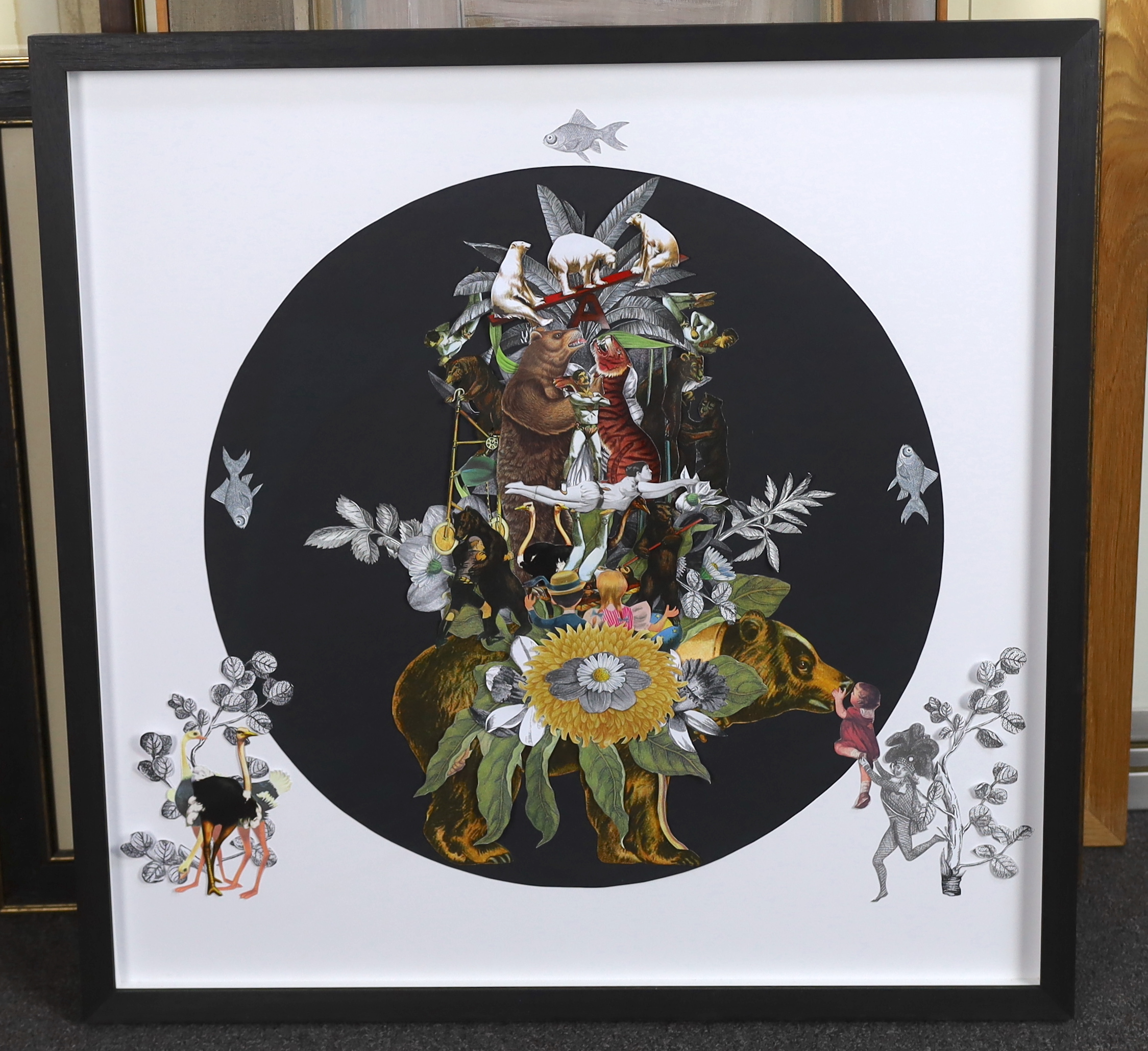 Jana Nicole (American, 1967-), 'Les Circus Des Enfants', collage and mixed media, 59 x 59cm
